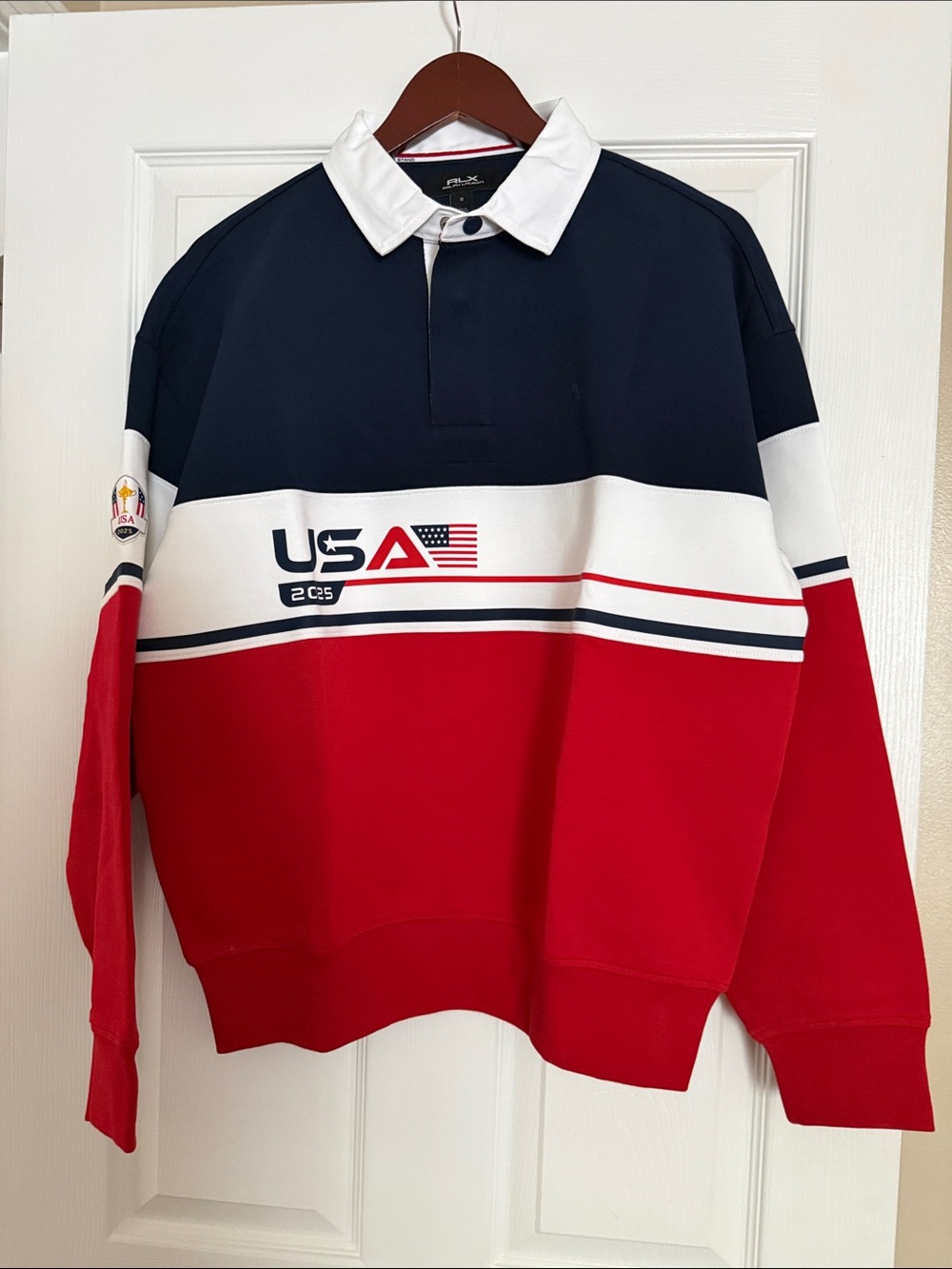 USA Colorblock Rugby Pullover - Red, White & Navy